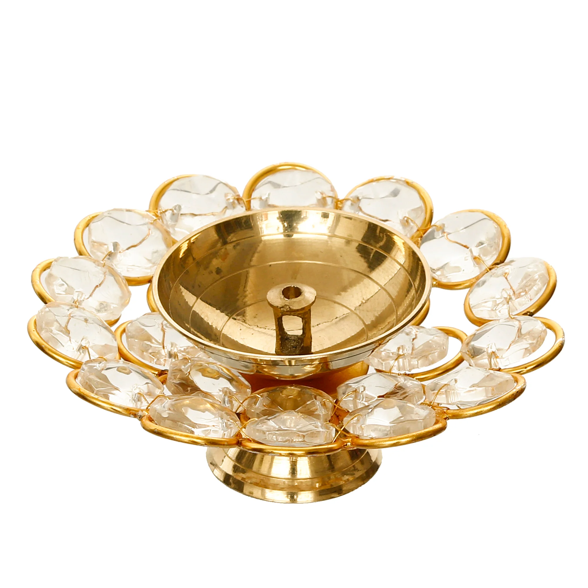 Picture of eCraftIndia Gold-Toned 2 Pieces Bowl Shape Diyas