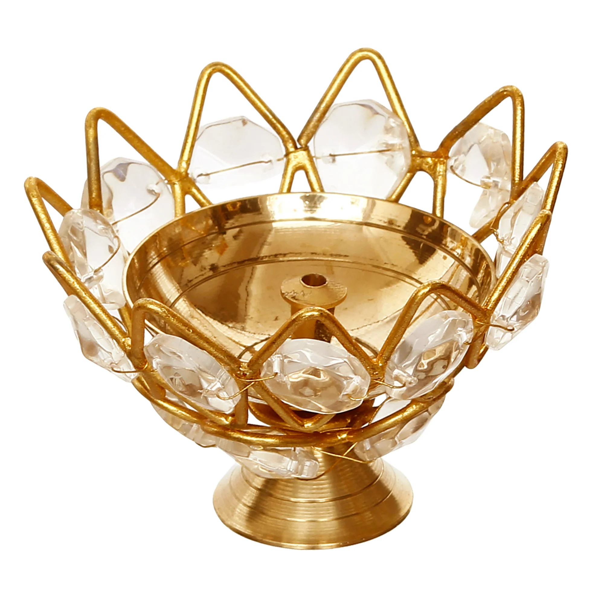 Picture of eCraftIndia Lotus Shape Crystal Diya