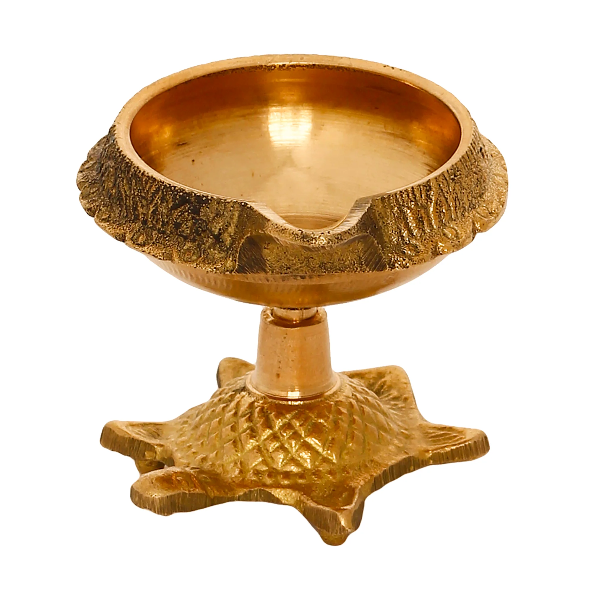 Picture of eCraftIndia Set of 2 Diya with Tortoise Base