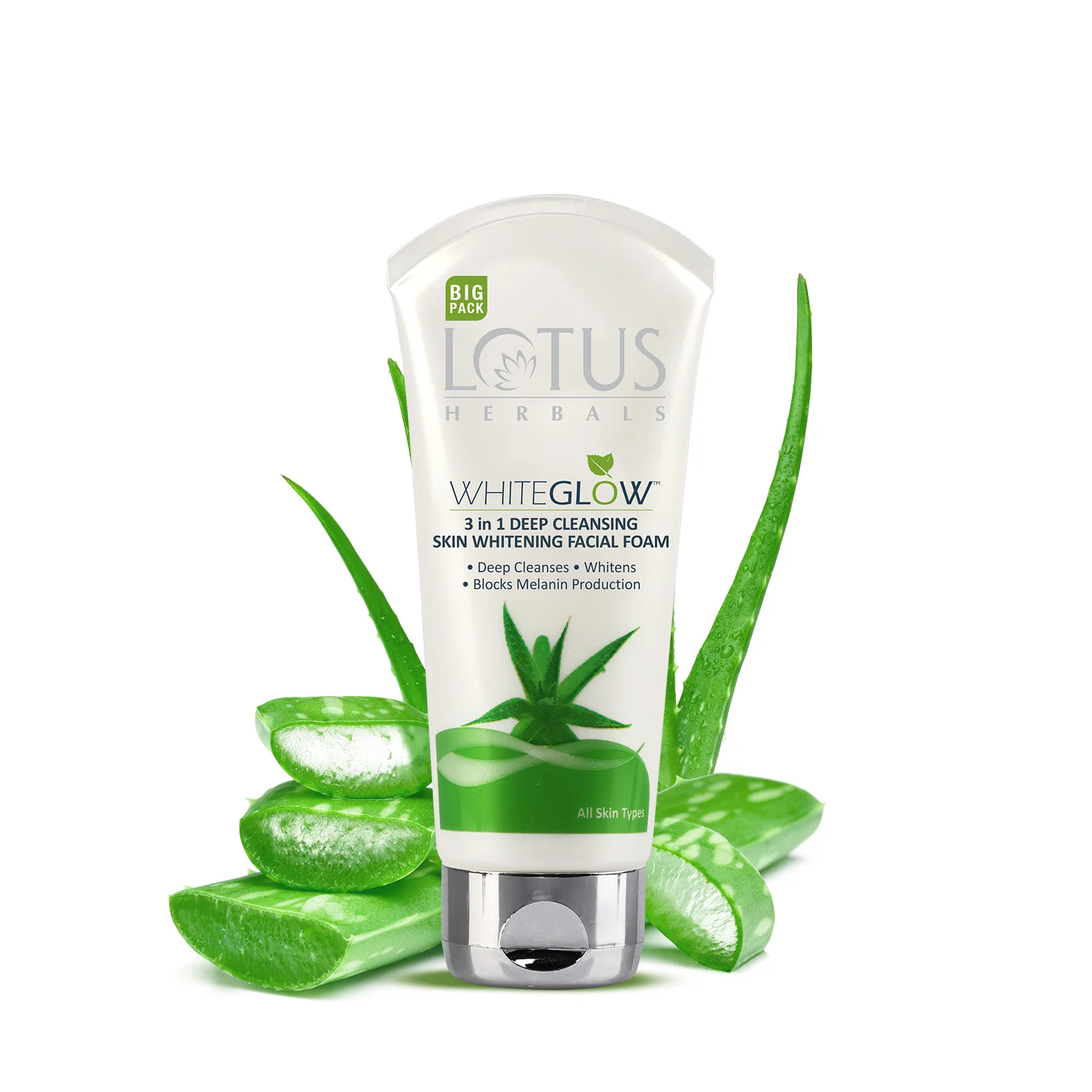 Picture of Lotus Herbals White Glow 3 in 1 Deep Cleansing Skin Whitening Facial Foam - 100 gm