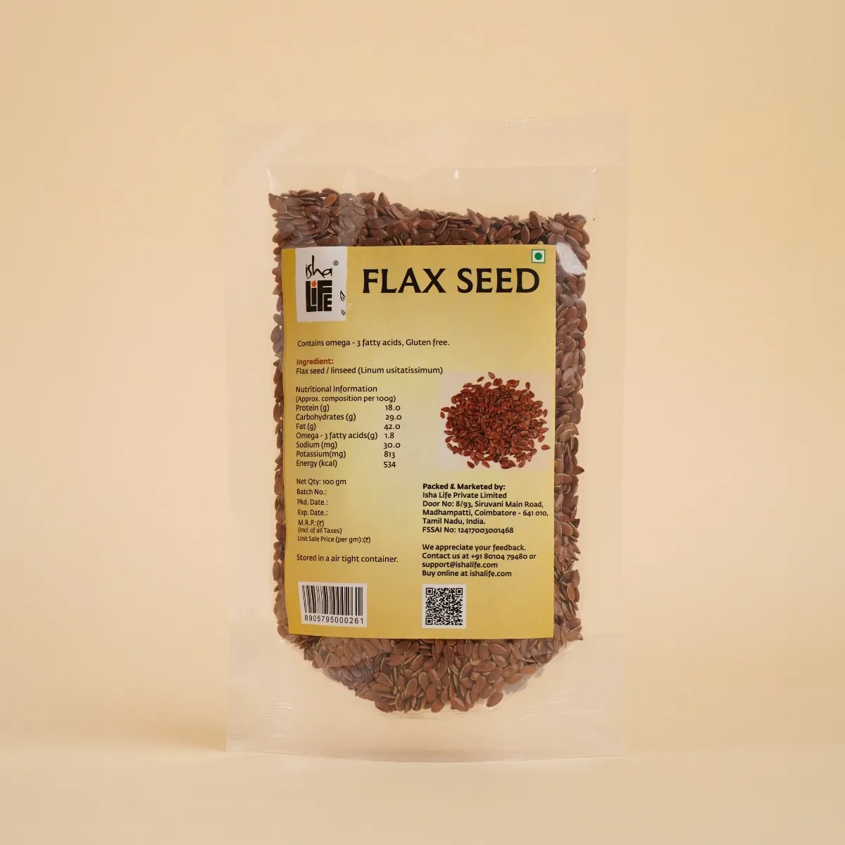 Picture of Isha Life Flax Seed - 100 gms