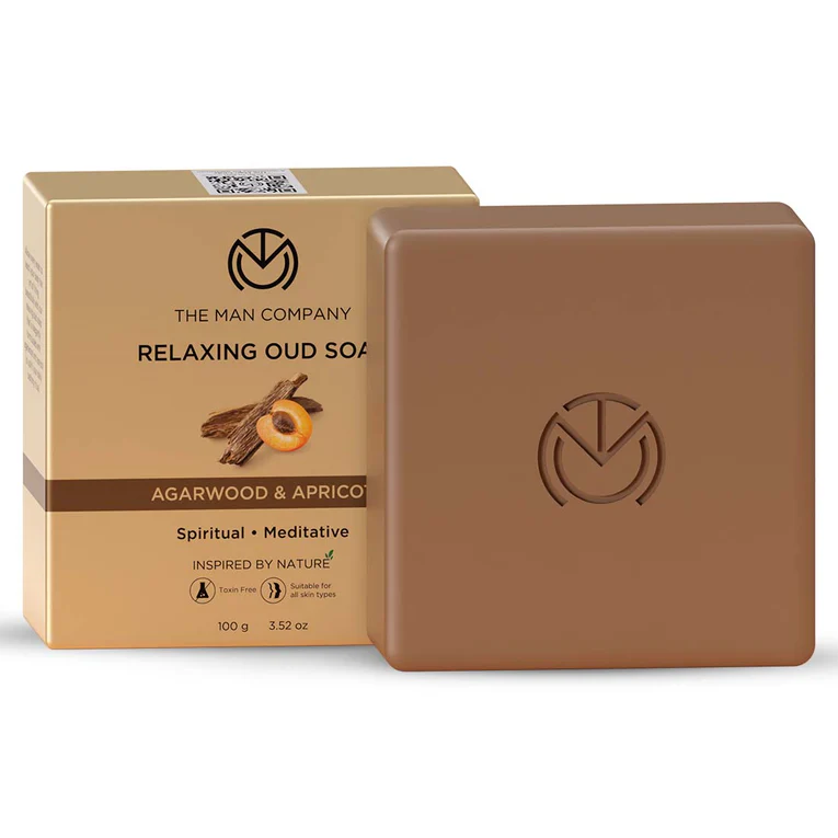 Show details for The Man Company Relaxing Oud Soap - Agarwood & Apricot - 100 GM Picture of The Man Company Relaxing Oud Soap - Agarwood & Apricot - 100 GM