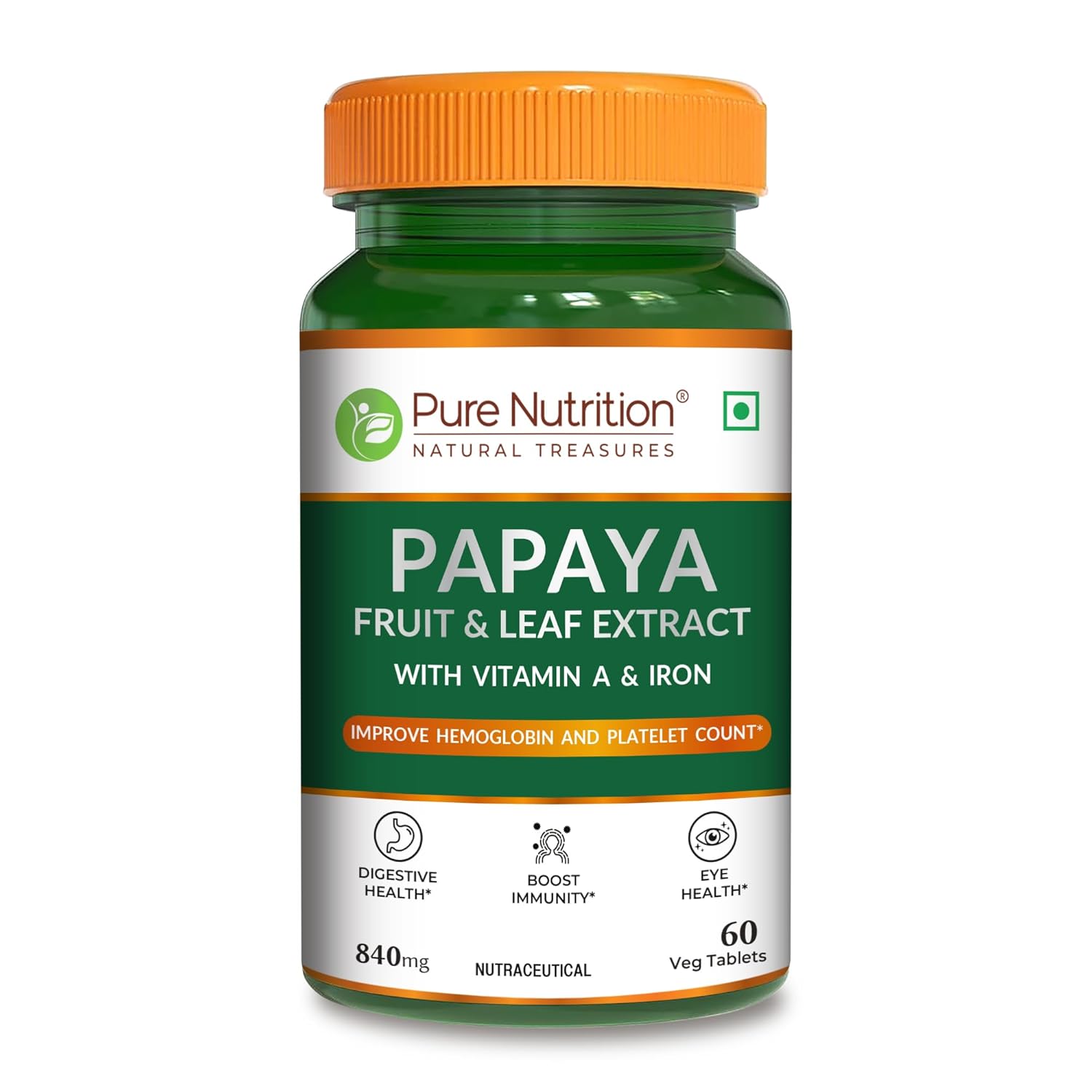 Show details for Pure Nutrition Papaya Leaf & Fruit Extract Veg Capsules - 60 Veg Caps Picture of Pure Nutrition Papaya Leaf & Fruit Extract Veg Capsules - 60 Veg Caps