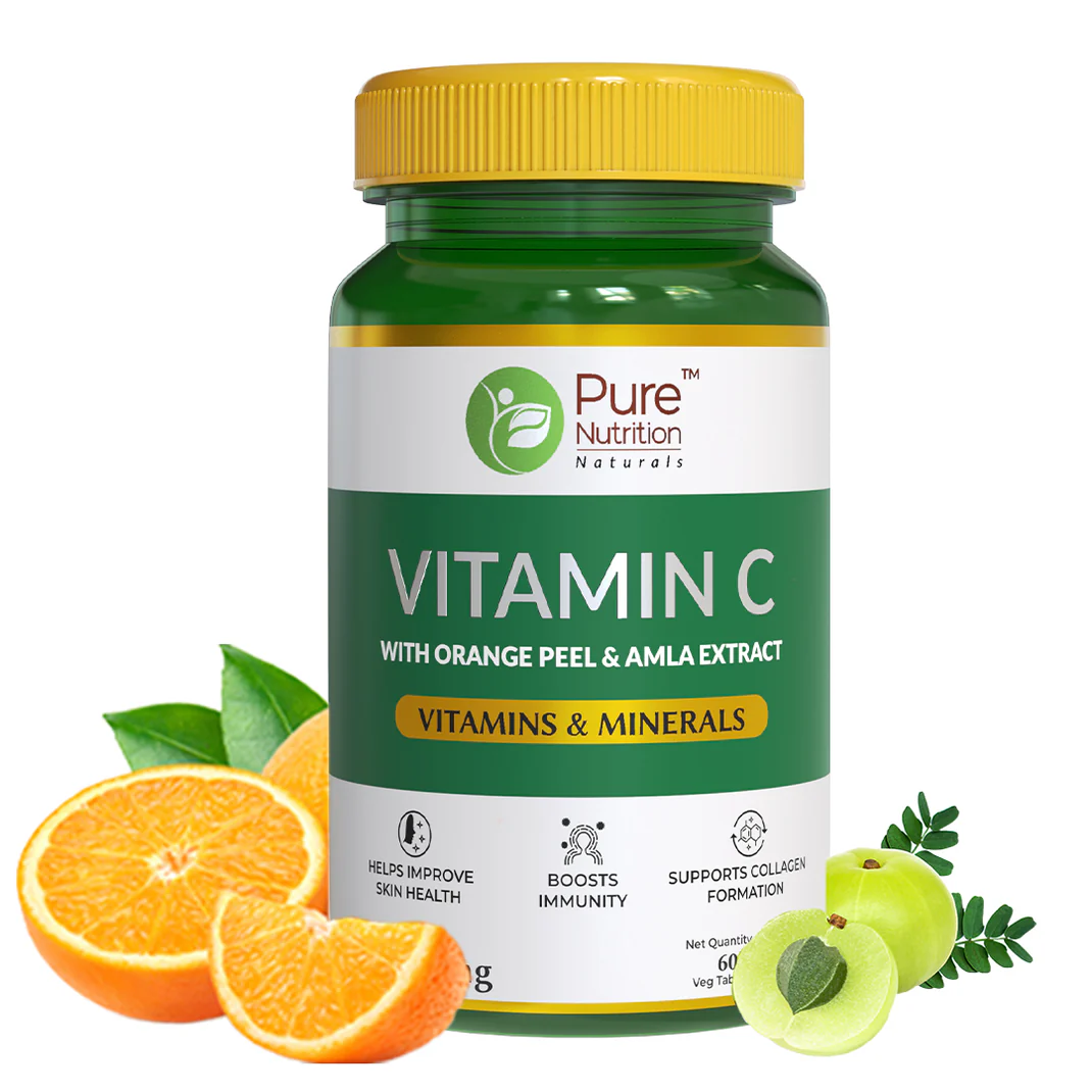 Show details for Pure Nutrition Vitamin C with Orange Peel & Amla Extract Veg Tablets - 60 Veg Caps Picture of Pure Nutrition Vitamin C with Orange Peel & Amla Extract Veg Tablets - 60 Veg Caps