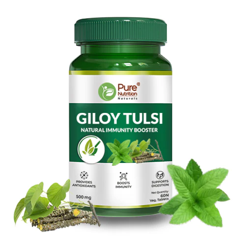 Show details for Pure Nutrition Giloy Tulsi Ghan Vati - 60 Tablets Picture of Pure Nutrition Giloy Tulsi Ghan Vati - 60 Tablets