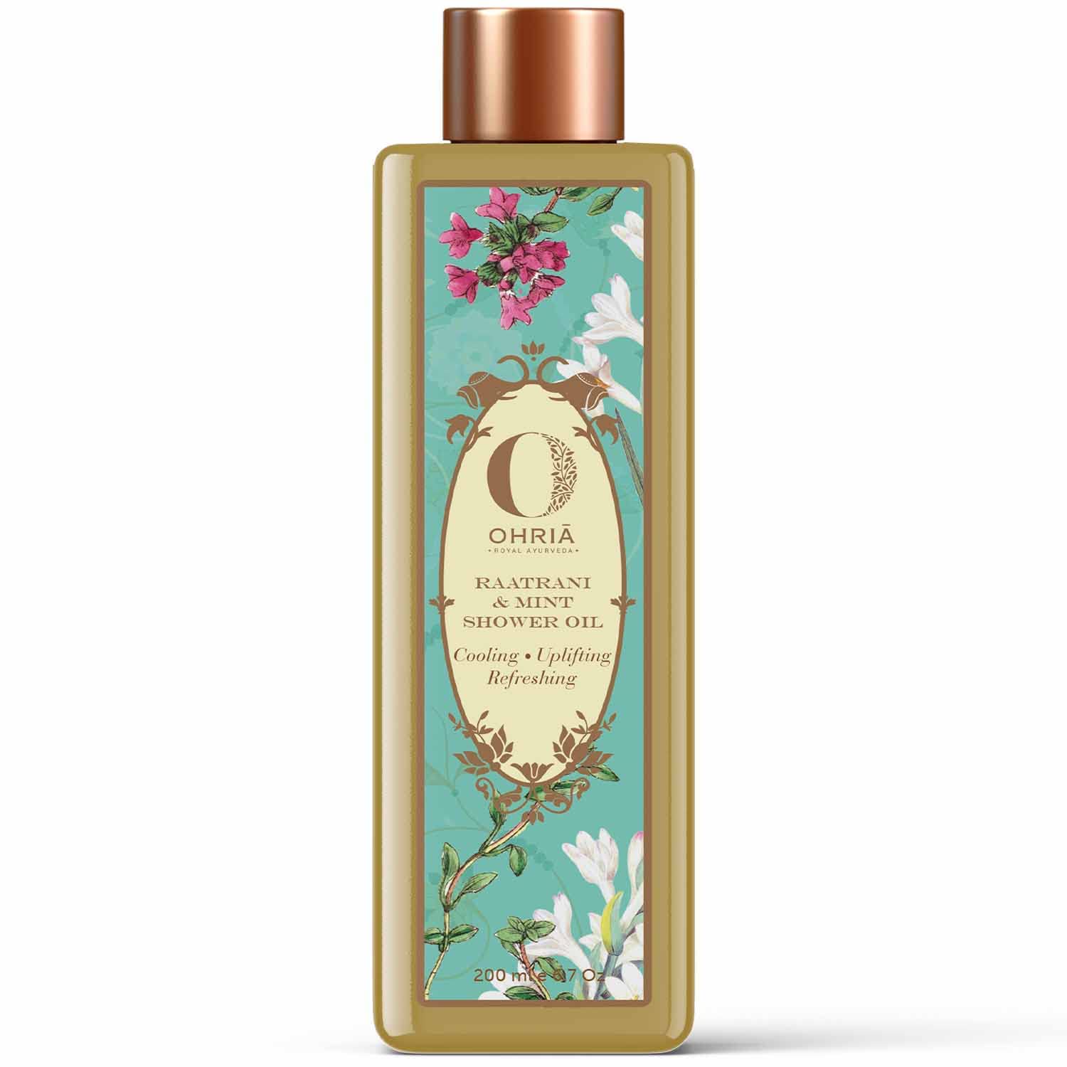 Show details for Ohria Ayurveda Raatrani And Mint Shower Oil - 200 ML Picture of Ohria Ayurveda Raatrani And Mint Shower Oil - 200 ML