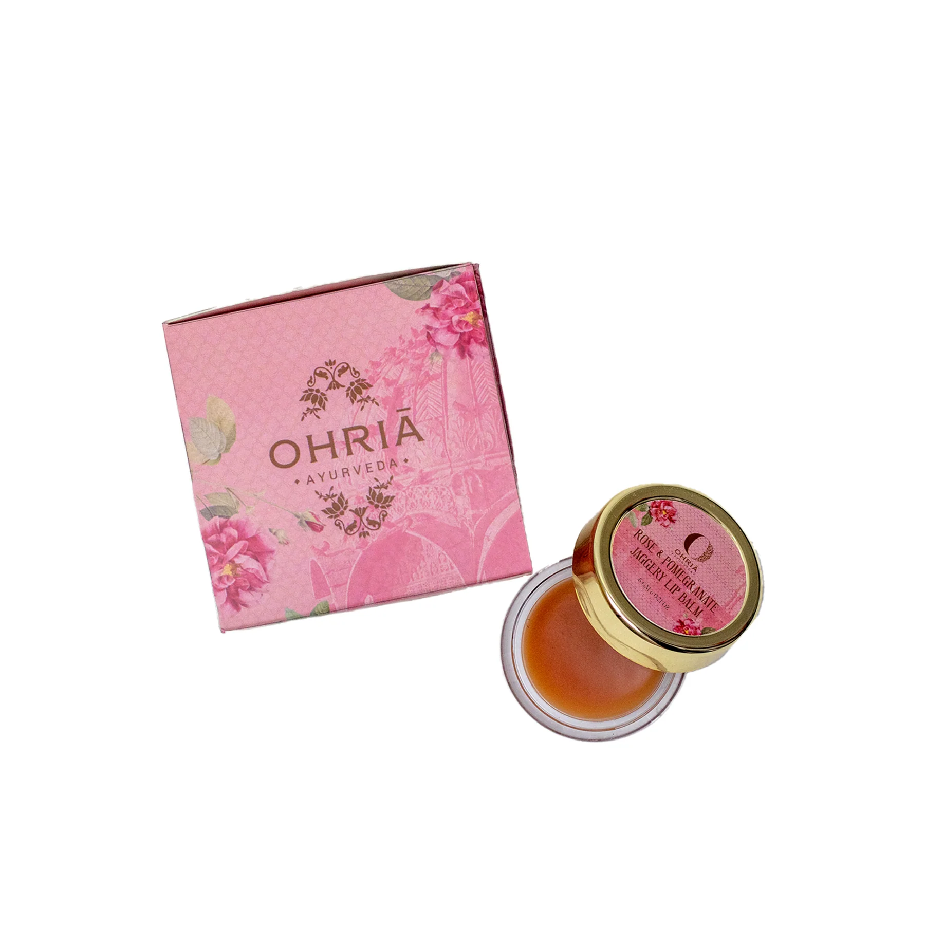 Show details for Ohria Ayurveda Rose & Pomegranate Jaggery Lip Balm - 6 GM Picture of Ohria Ayurveda Rose & Pomegranate Jaggery Lip Balm - 6 GM