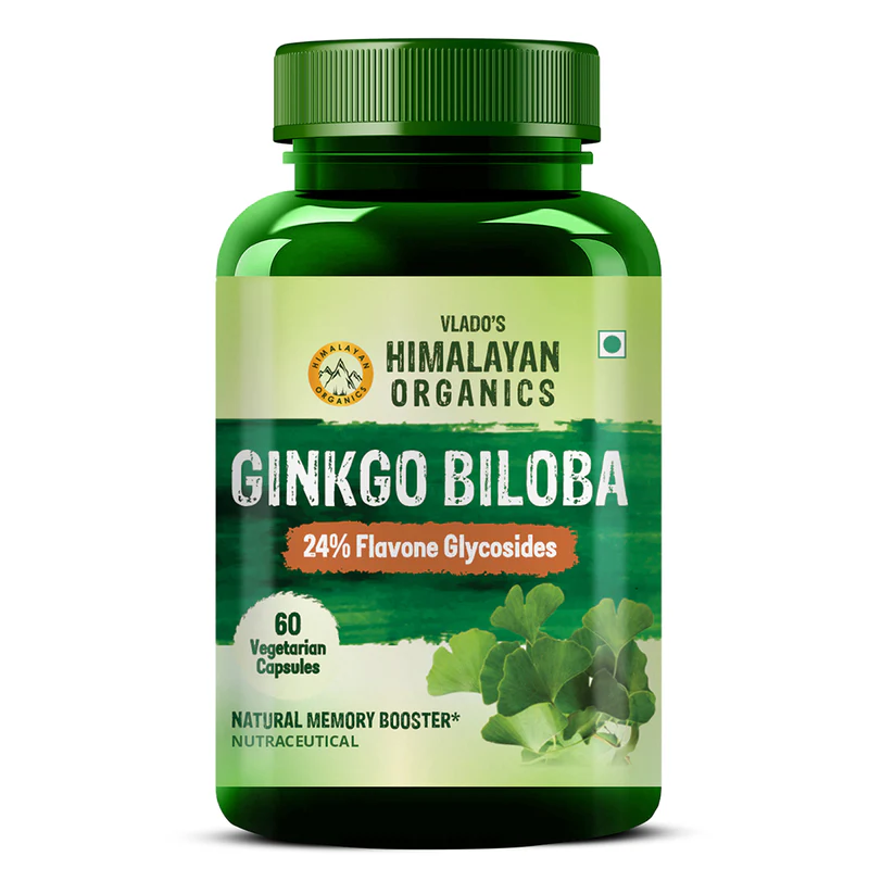 Picture of Vlado's Himalayan Organics Ginkgo Biloba Vegetarian Capsules - 60 Veg Caps