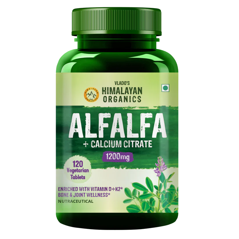 Show details for Vlado's Himalayan Organics Alfalfa + Calcium Citrate Malate 1200mg Tablets - 120 Veg Caps Picture of Vlado's Himalayan Organics Alfalfa + Calcium Citrate Malate 1200mg Tablets - 120 Veg Caps
