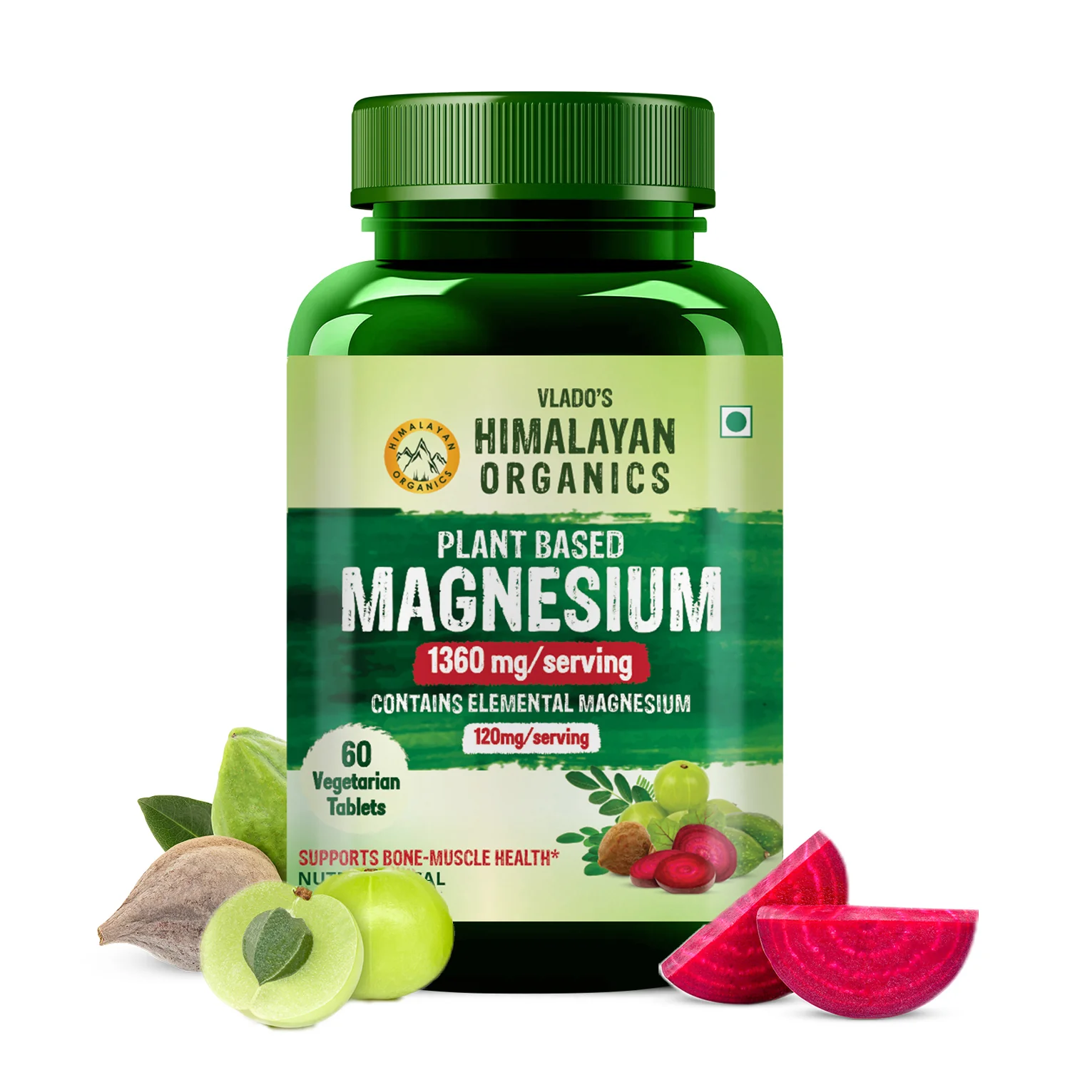 Picture of Vlado's Himalayan Organics Plant-Based Magnesium 1360 mg Capsules - 60 Veg Caps