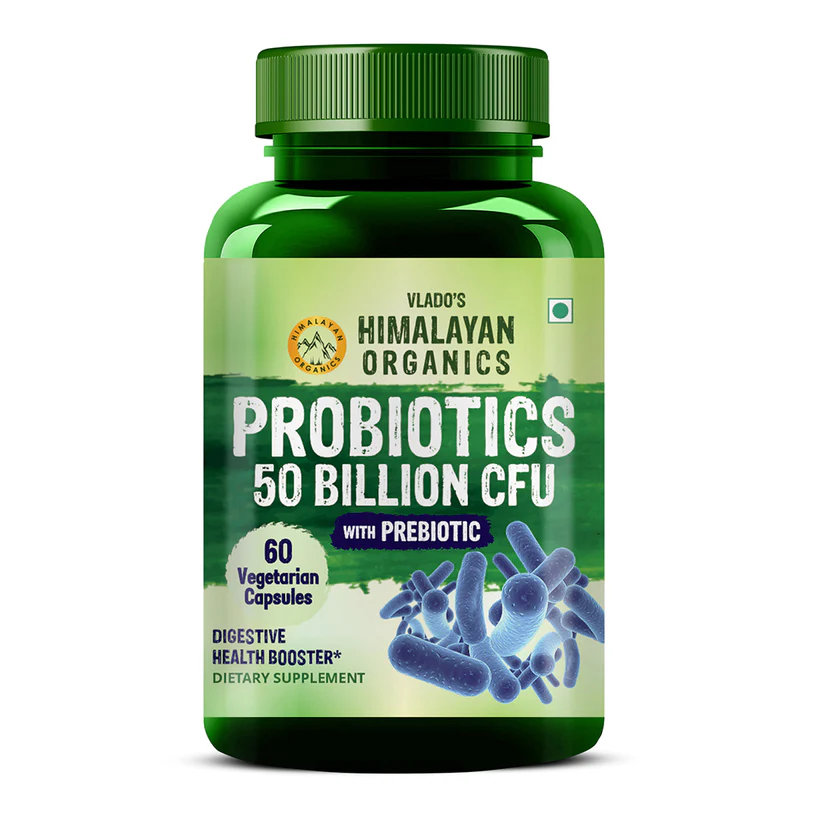 Picture of Vlado's Himalayan Organics Probiotics Supplement 50 billion Prebiotics Capsules - 60 Veg Caps