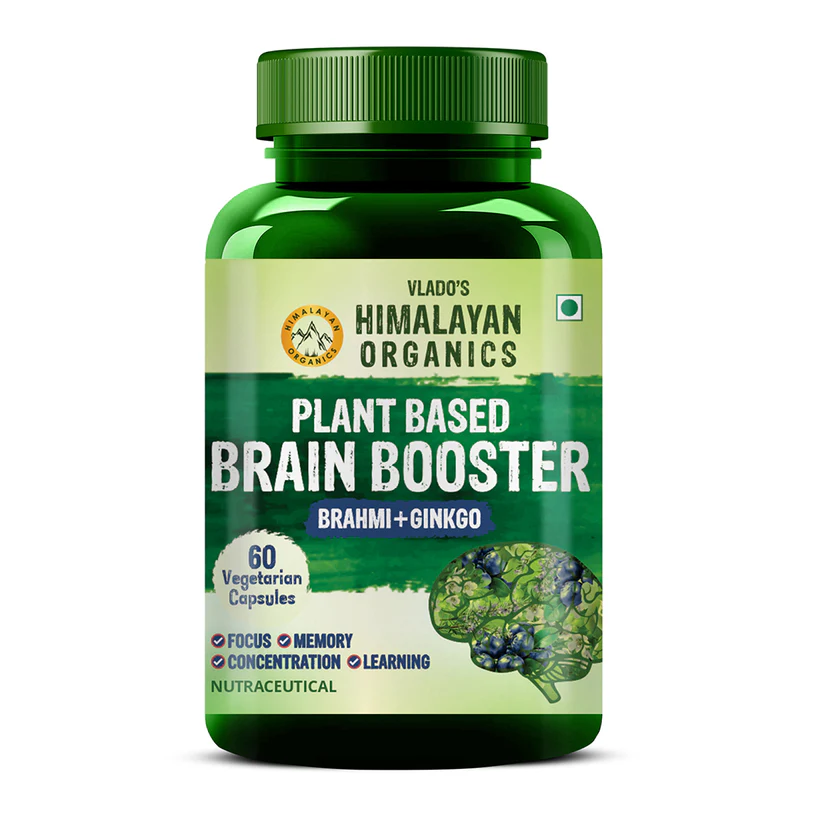 Picture of Vlado's Himalayan Organics Plant-Based Brain Booster Supplement Capsules - 60 Veg Caps