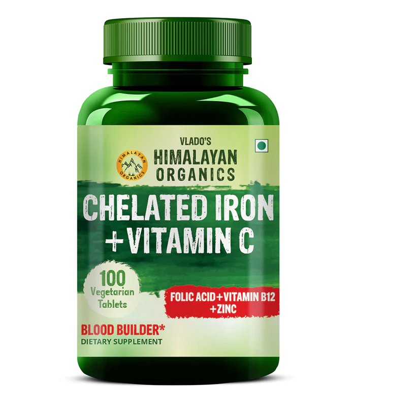 Picture of Vlado's Himalayan Organics Chelated Iron Plus Vitamin C Tablets - 100 Veg Tabs