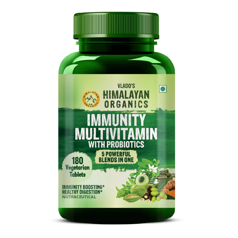 Picture of Vlado's Himalayan Organics Immunity Multivitamin with Probiotics Tablets - 180 Veg Tabs