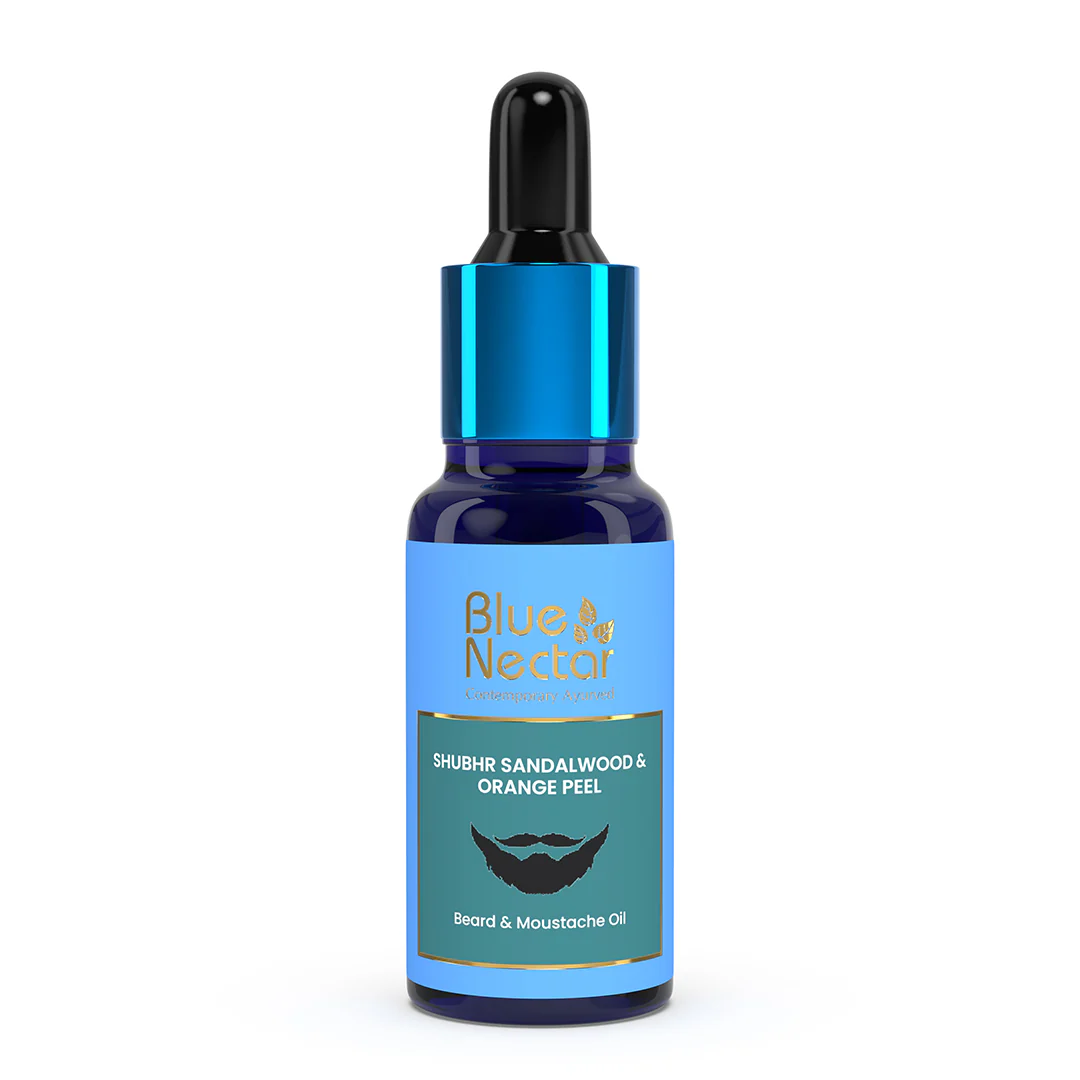 Picture of Blue Nectar Shubhr Beard & Moustache Oil with Sandalwood & Orange Peel - 30 ML