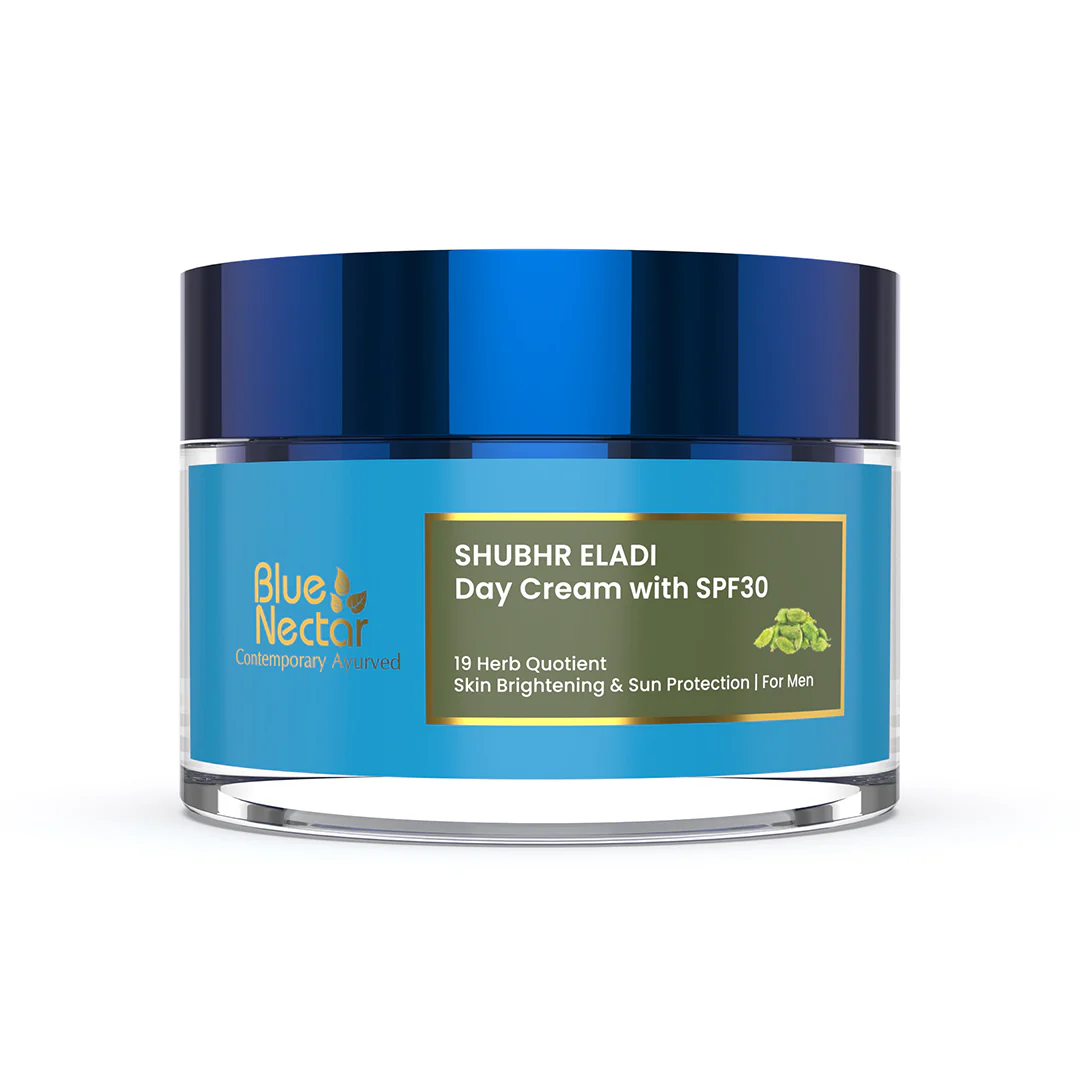 Show details for Blue Nectar Shubhr Day Brightening & Radiance Eladi Cream with Spf 30 for Men - 50 GM Picture of Blue Nectar Shubhr Day Brightening & Radiance Eladi Cream with Spf 30 for Men - 50 GM