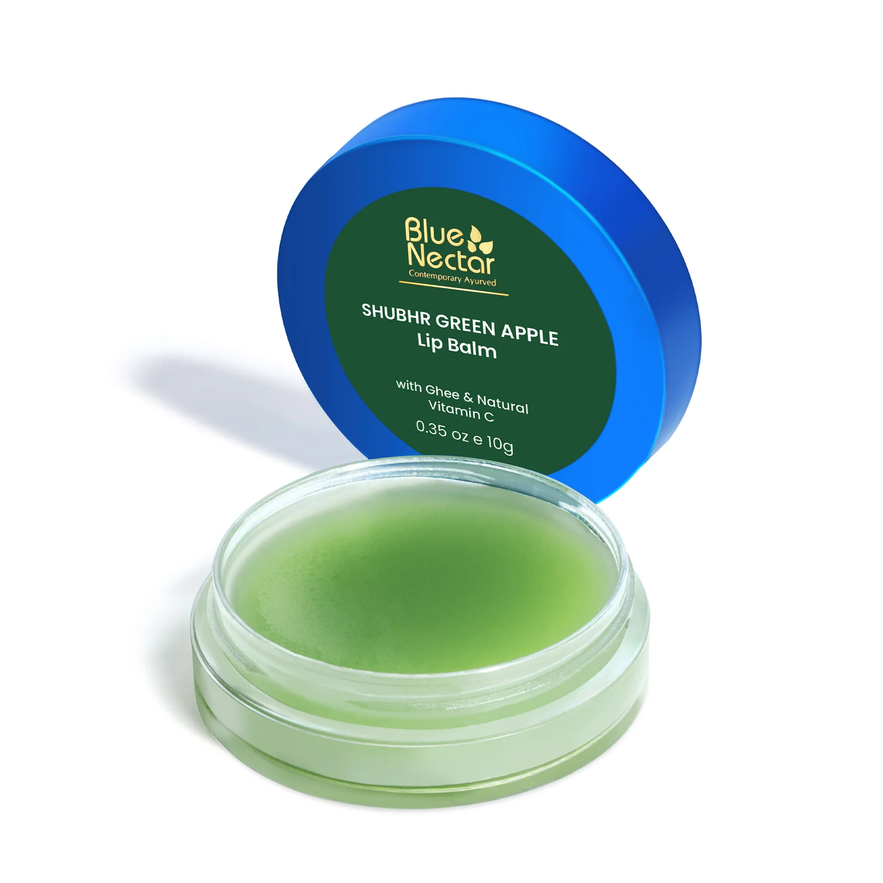 Picture of Blue Nectar Shubhr Green Apple Lip Balm with Ghee & Natural Vitamin C - 10 GM