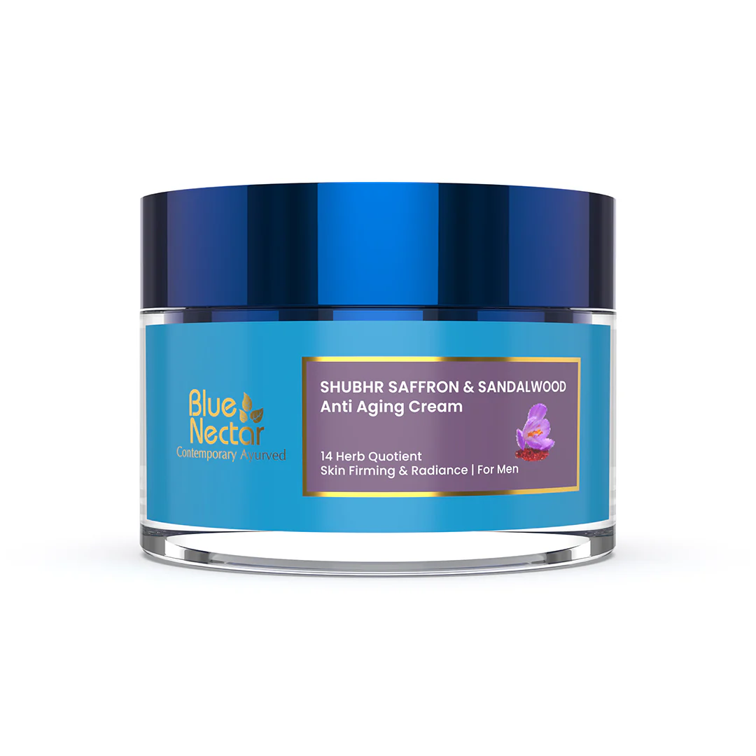 Picture of Blue Nectar Shubhr Anti Aging Saffron & Sandalwood Cream for Men - 50 GM