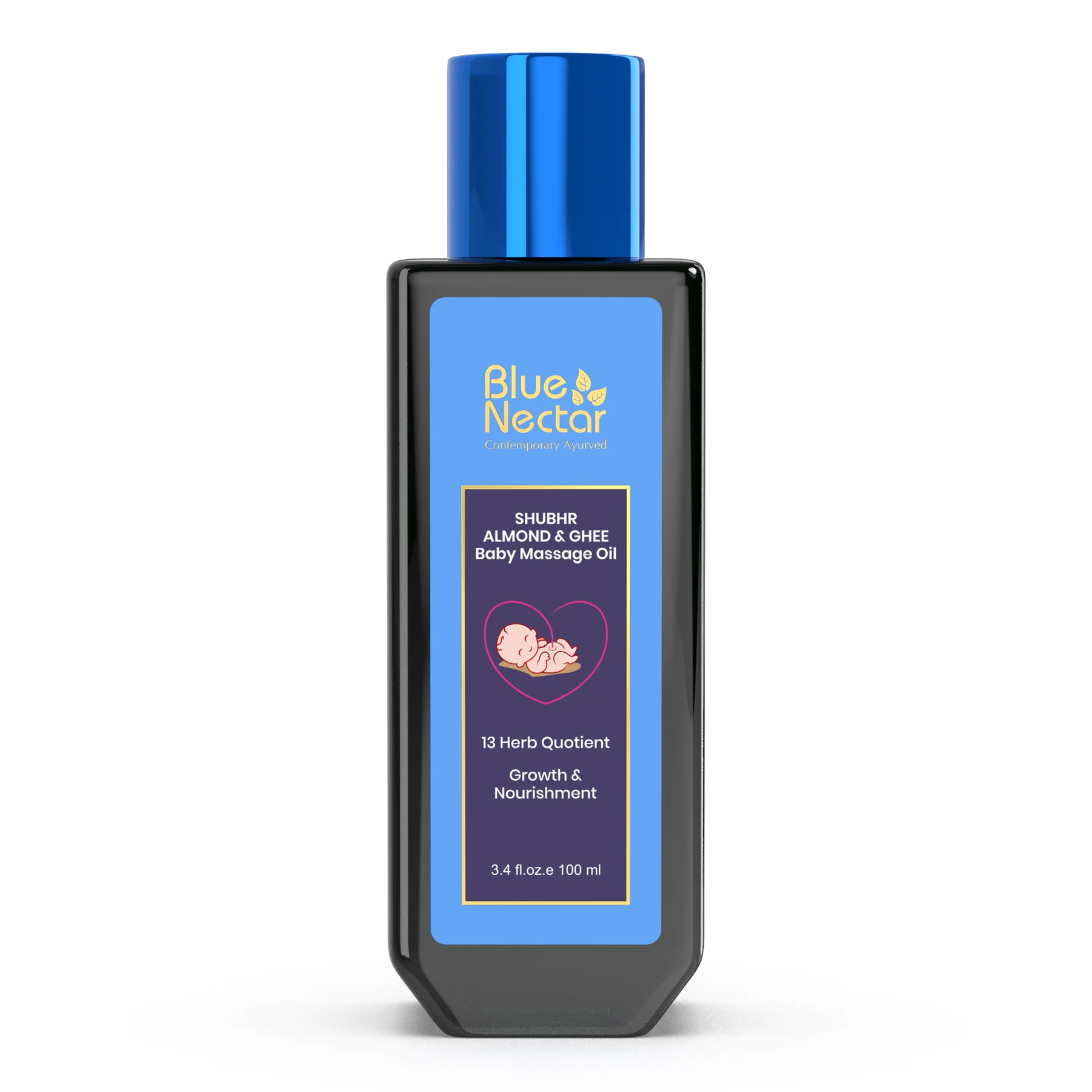 Picture of Blue Nectar Shubhr Baby Massage Oil with Ghee Almond - 100 ML