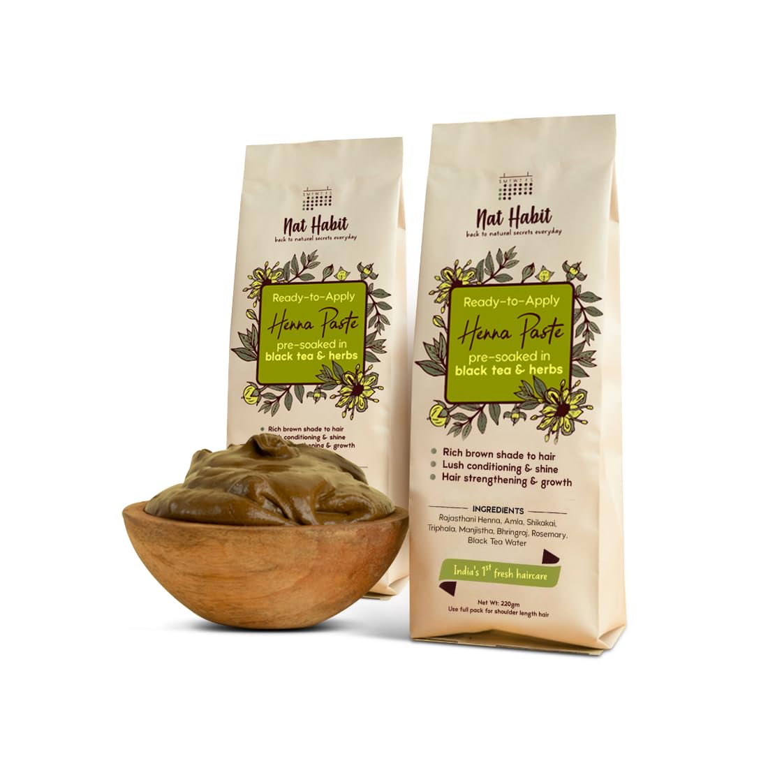 Picture of Nat Habit Ready to Apply Fresh Henna Paste - 220 GM - Pack of 2