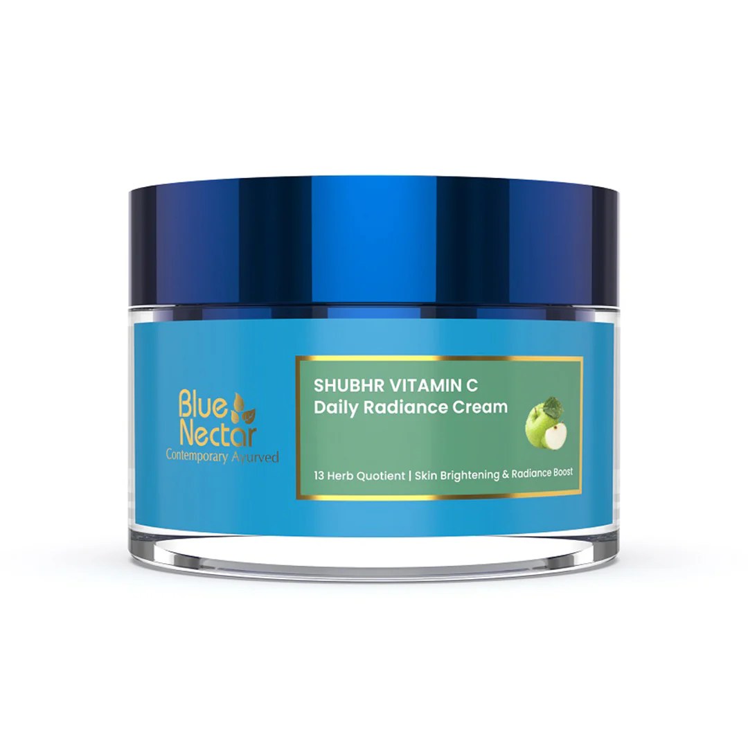 Show details for Blue Nectar Shubhr Brightening & Radiance Green Apple Cream for Women - 50 GM Picture of Blue Nectar Shubhr Brightening & Radiance Green Apple Cream for Women - 50 GM