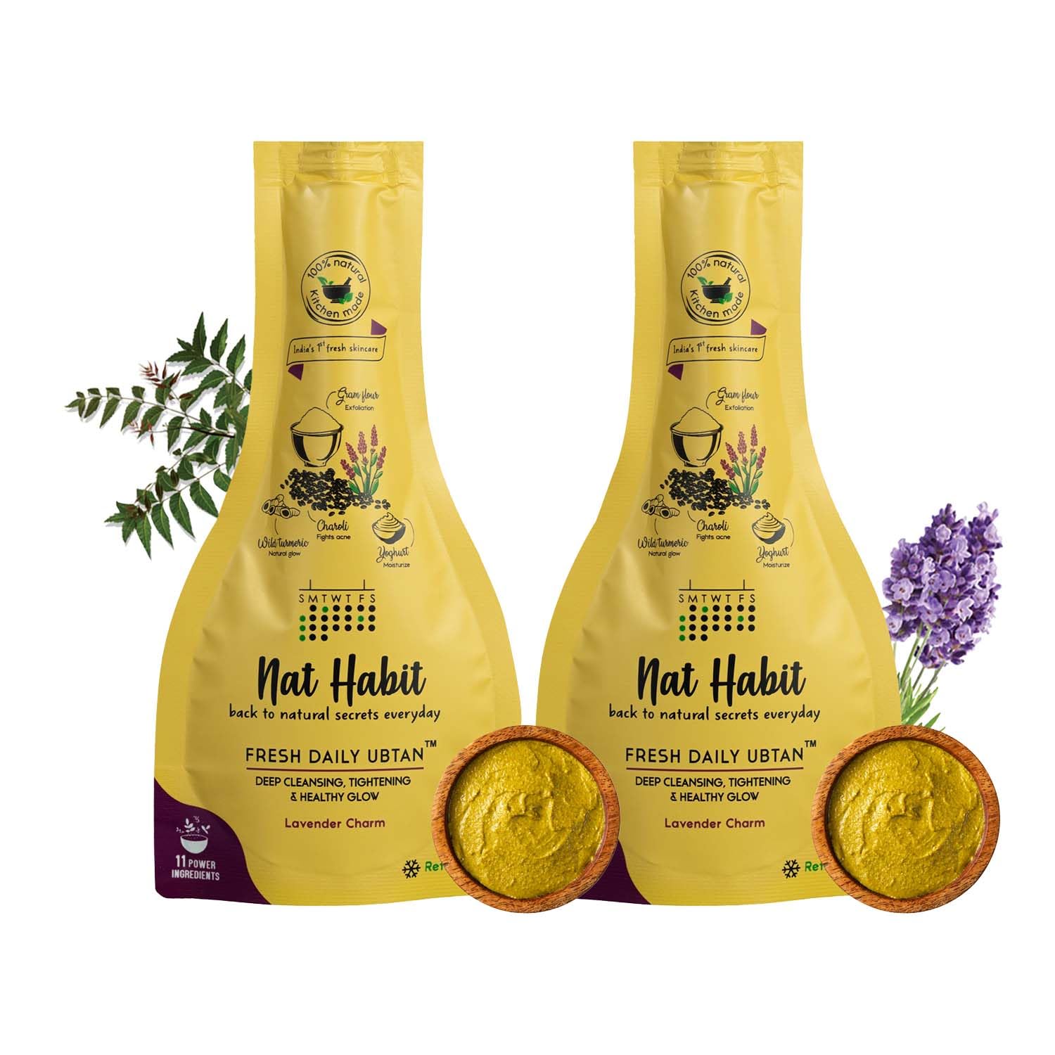Picture of Nat Habit Lavender Charm Fresh Daily Ubtan - 40 GM - Pack of 2