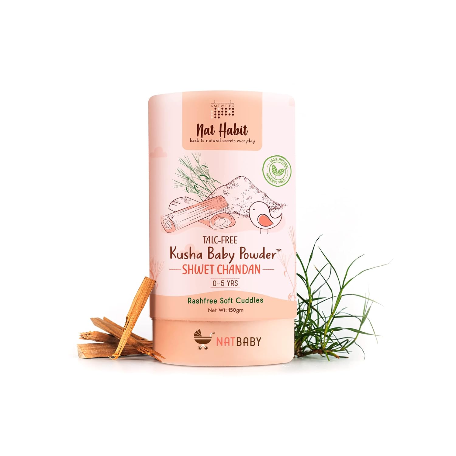 Picture of Nat Habit Shwet Chandan Kusha Baby Powder - 150 GM