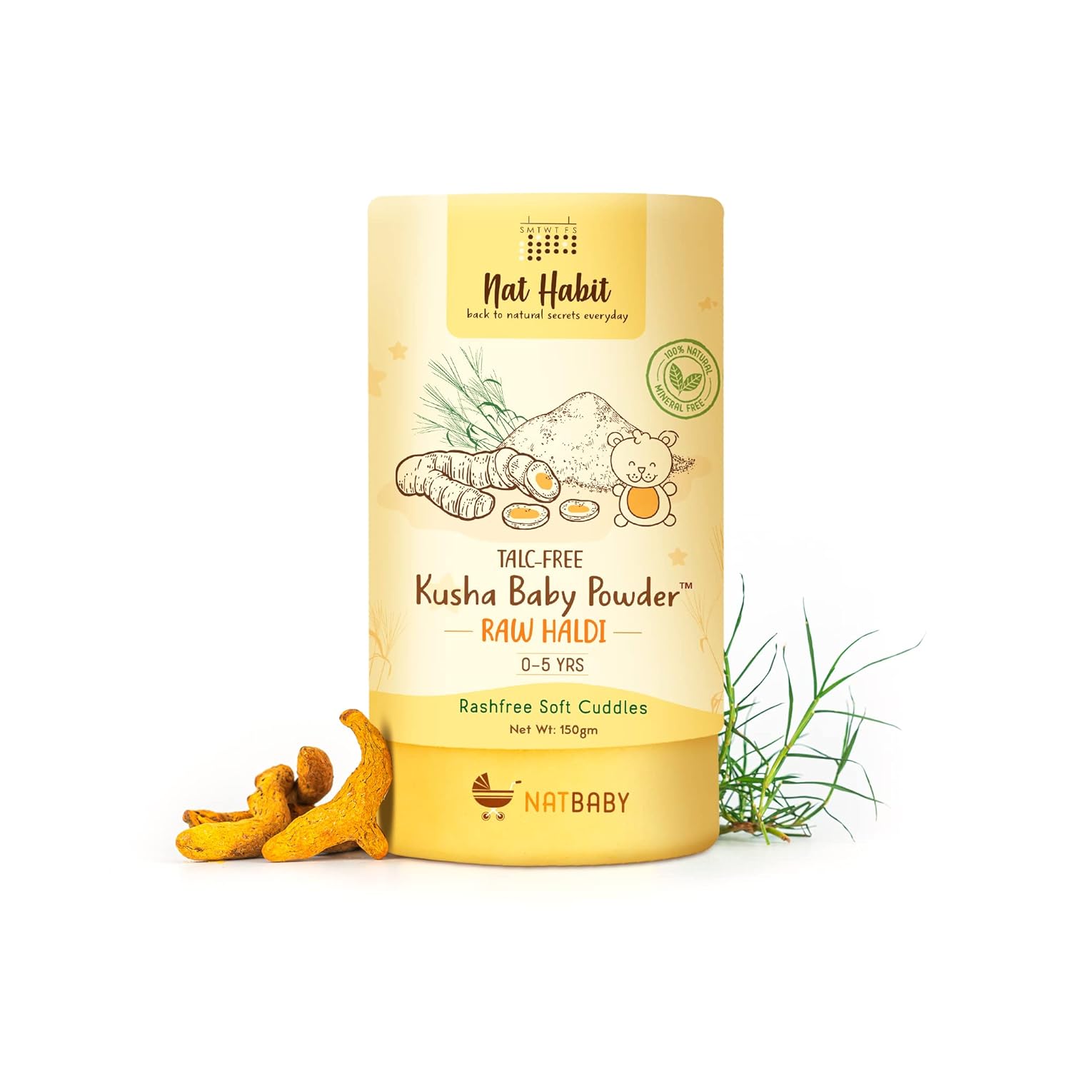 Picture of Nat Habit Haldi Kusha Baby Powder - 150 GM