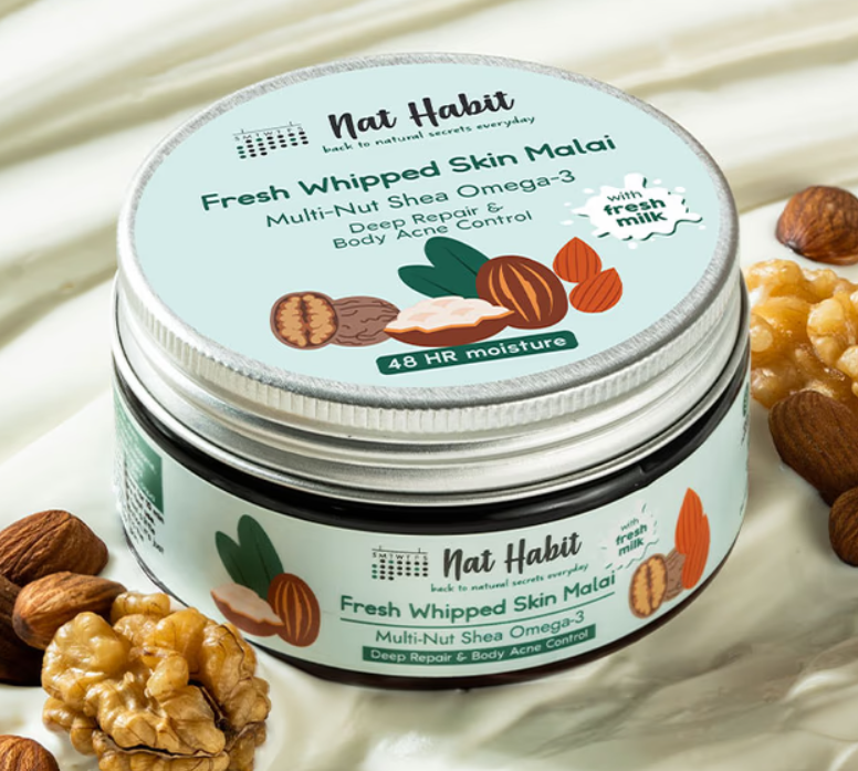 Show details for Nat Habit Multi-Nut Shea Omega-3 Fresh Whipped Skin Malai - 120 ML Picture of Nat Habit Multi-Nut Shea Omega-3 Fresh Whipped Skin Malai - 120 ML