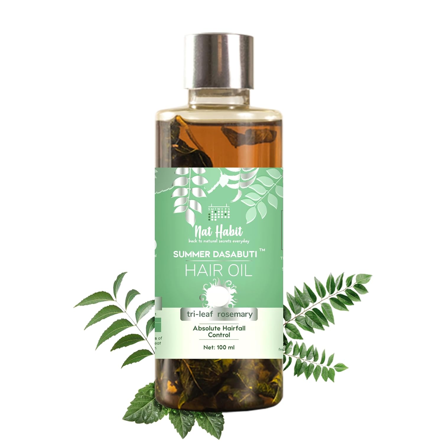 Picture of Nat Habit TriLeaf Hair Fall Control Summer Dasabuti Hair Oil - 100 ML