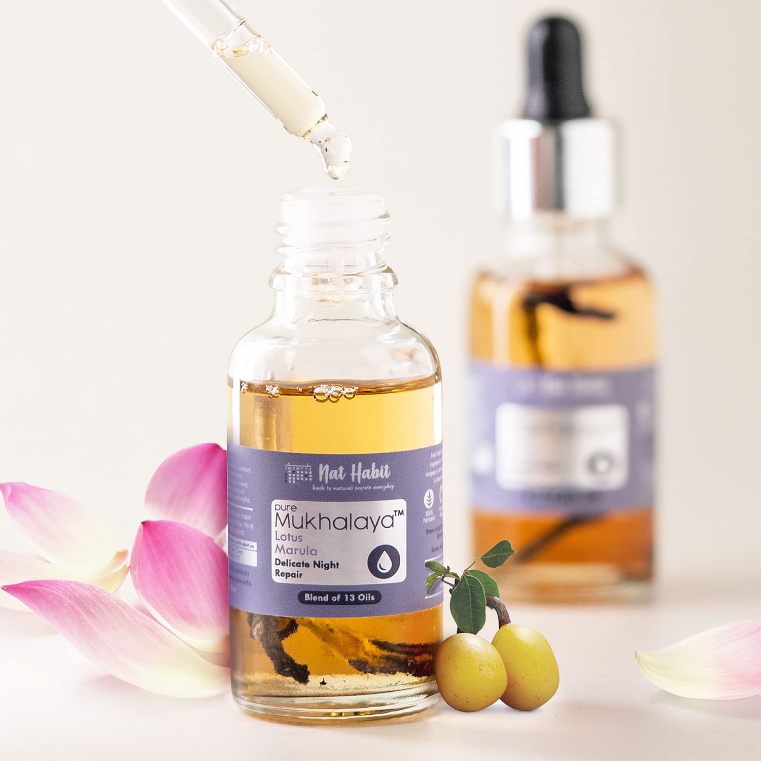 Picture of Nat Habit Pure Lotus Marula Mukhalaya Face Oil - 30 ML