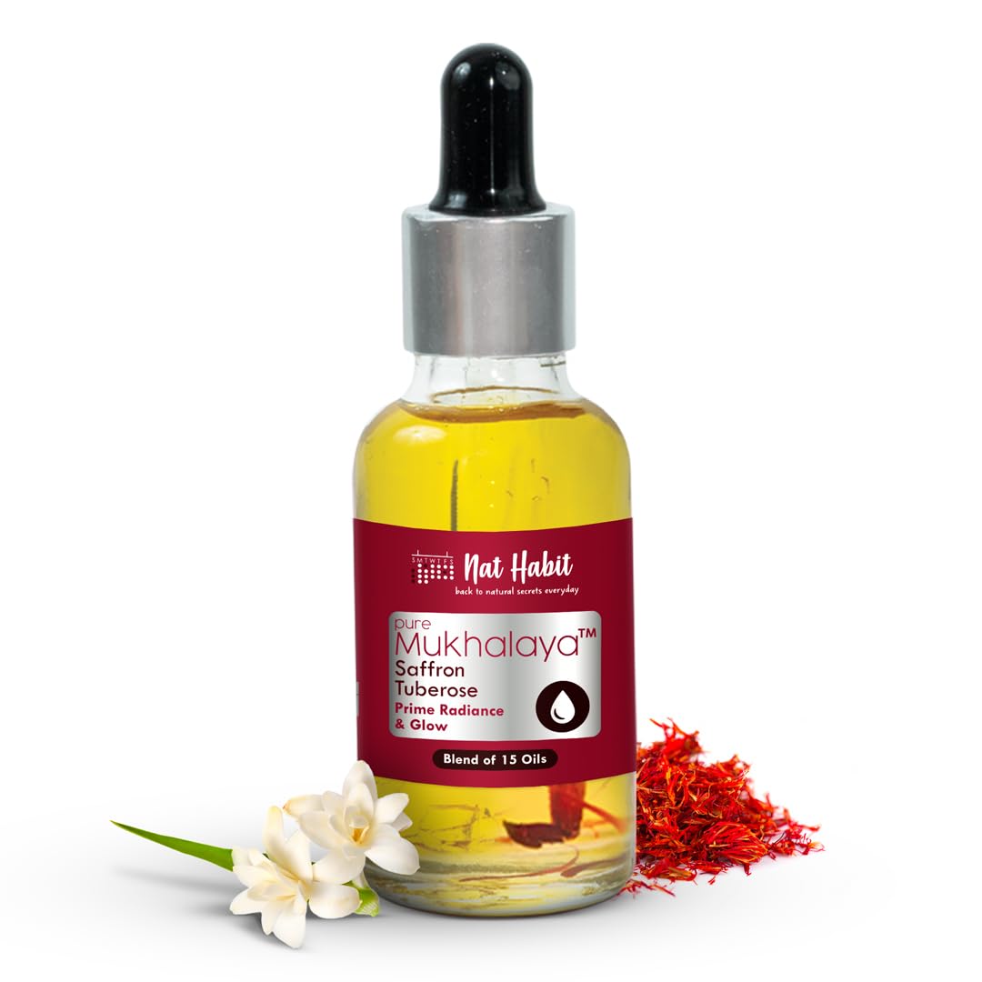 Picture of Nat Habit Pure Saffron Tuberose Mukhalaya Face Oil - 30 ML