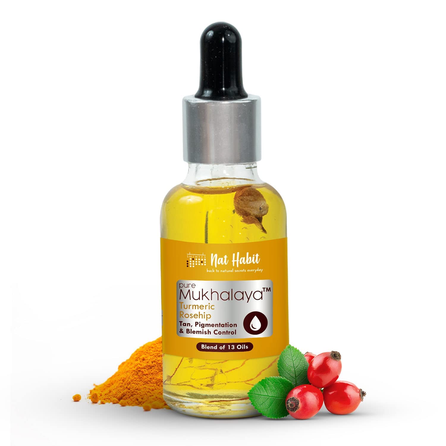 Picture of Nat Habit Pure Turmeric Rosehip Mukhalaya Face Oil - 30 ML