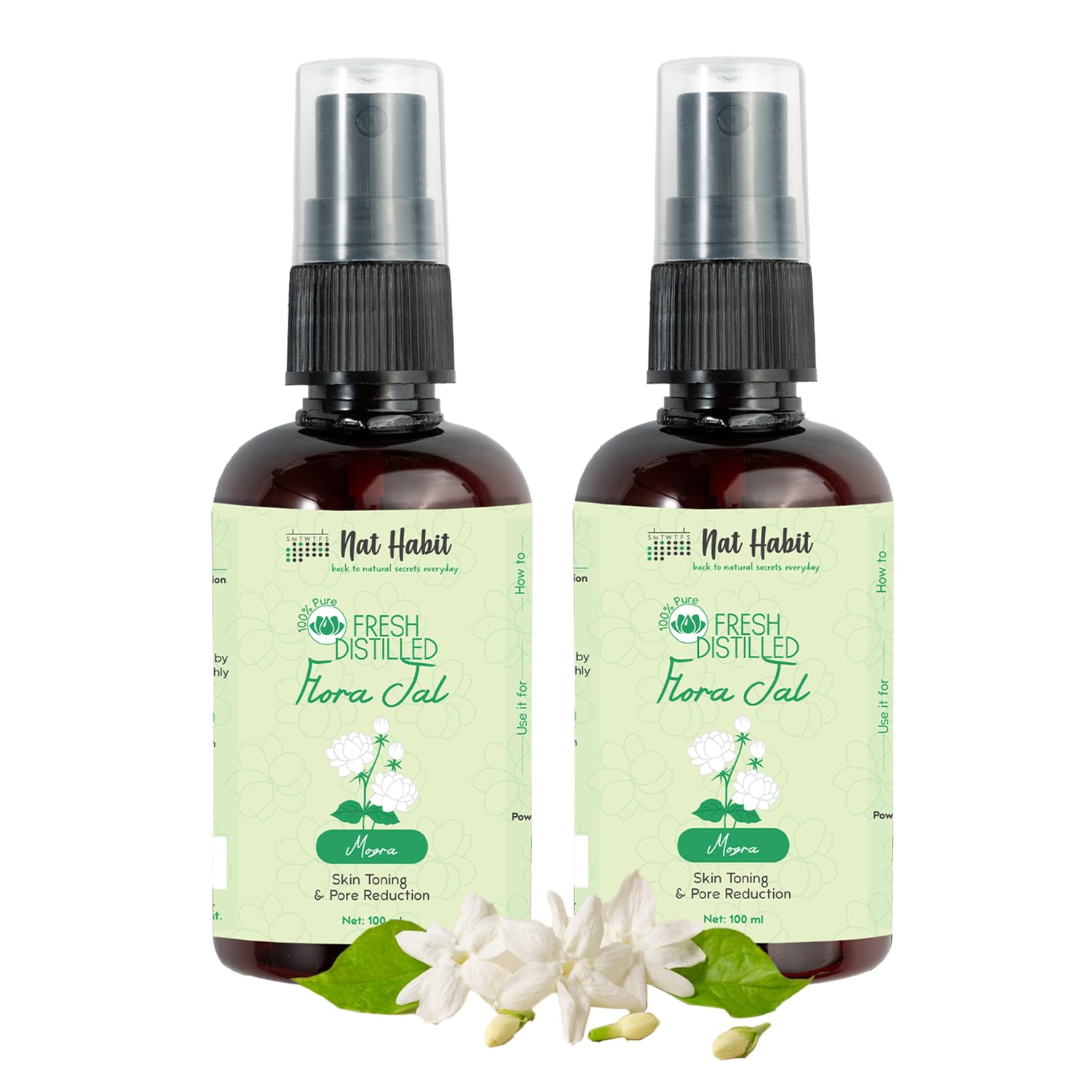 Show details for Nat Habit Pure Mogra Flora Jal - 100 ML - Pack of 2 Picture of Nat Habit Pure Mogra Flora Jal - 100 ML - Pack of 2