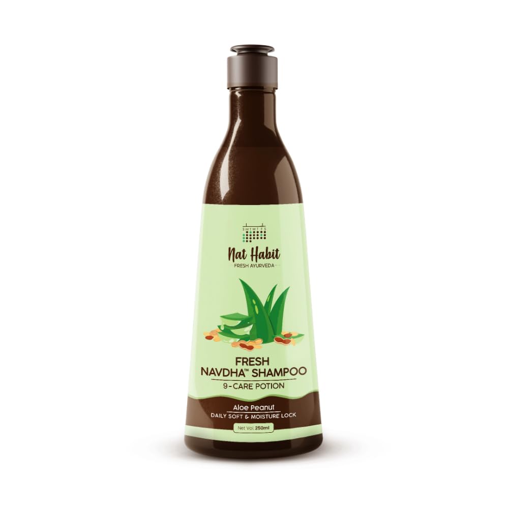 Picture of Nat Habit Aloe Peanut Navdha Shampoo - 250 ML