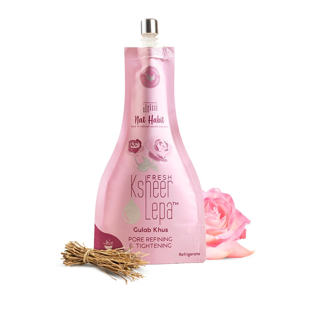 Picture of Nat Habit Fresh Gulab Khus Ksheer Lepa Face Mask For Pore Refining, Tightening - 40 GM