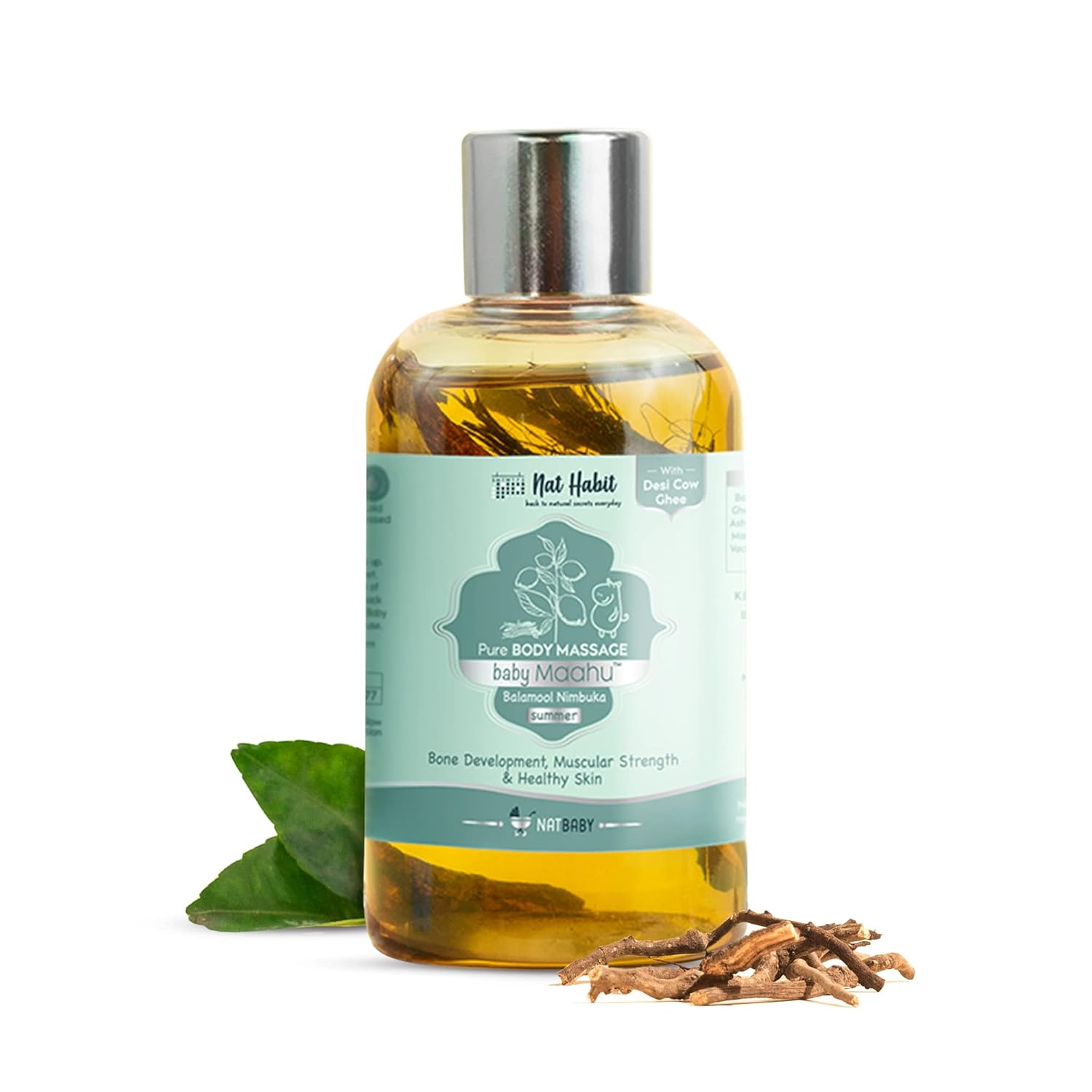 Picture of Nat Habit Balamool Nimbuka Pure Baby Maahu Baby Massage Oil - 200 ML