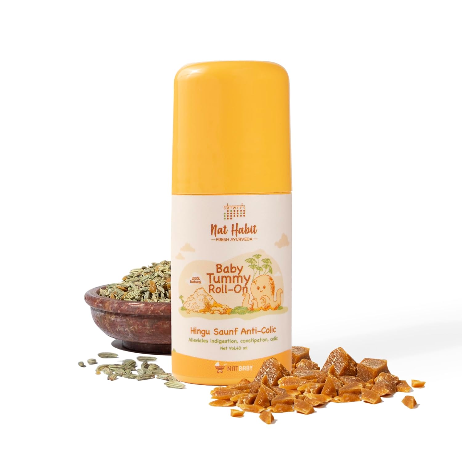 Picture of Nat Habit Hingu Saunf Anti-Colic Baby Tummy Roll-On - 40 ML