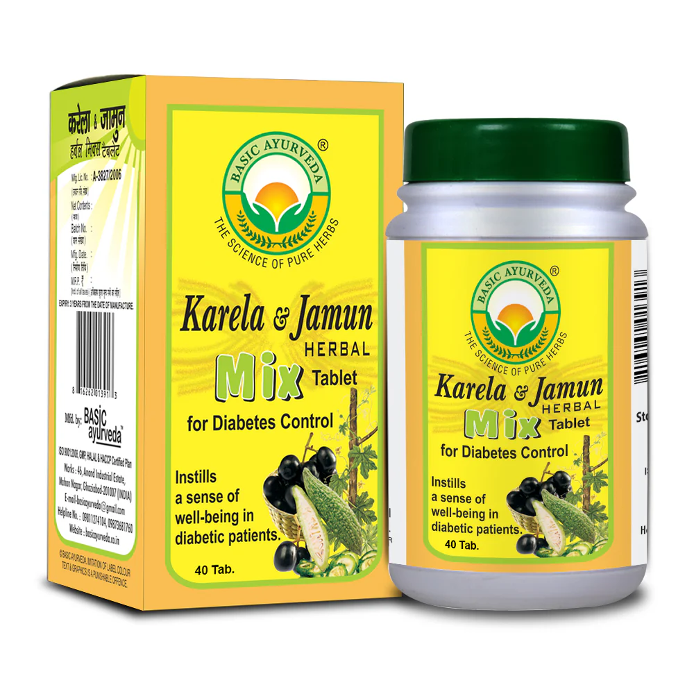 Show details for Basic Ayurveda Karela & Jamun Herbal Mix Tablet - 40 Tabs Picture of Basic Ayurveda Karela & Jamun Herbal Mix Tablet - 40 Tabs