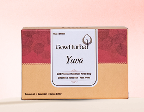 Picture of GowDurbar Yuva Cold Processed Handmade Herbal Soap - 80 GM - Pack of 3