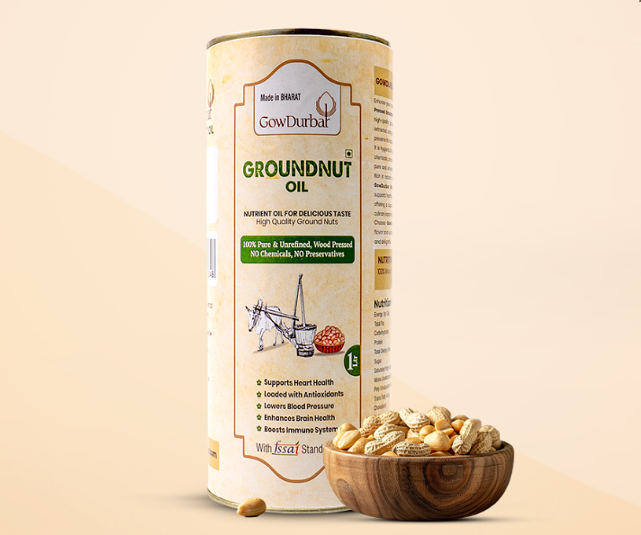 Picture of GowDurbar Wood Pressed Groundnut Oil - 1 Litre