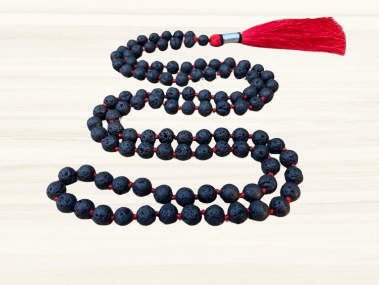 Picture of GowDurbar Lava Stone Mala - 7 MM