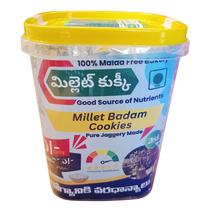 Picture of Millet Cookies Badam Jaggery Made -300 GM - Pack of 4