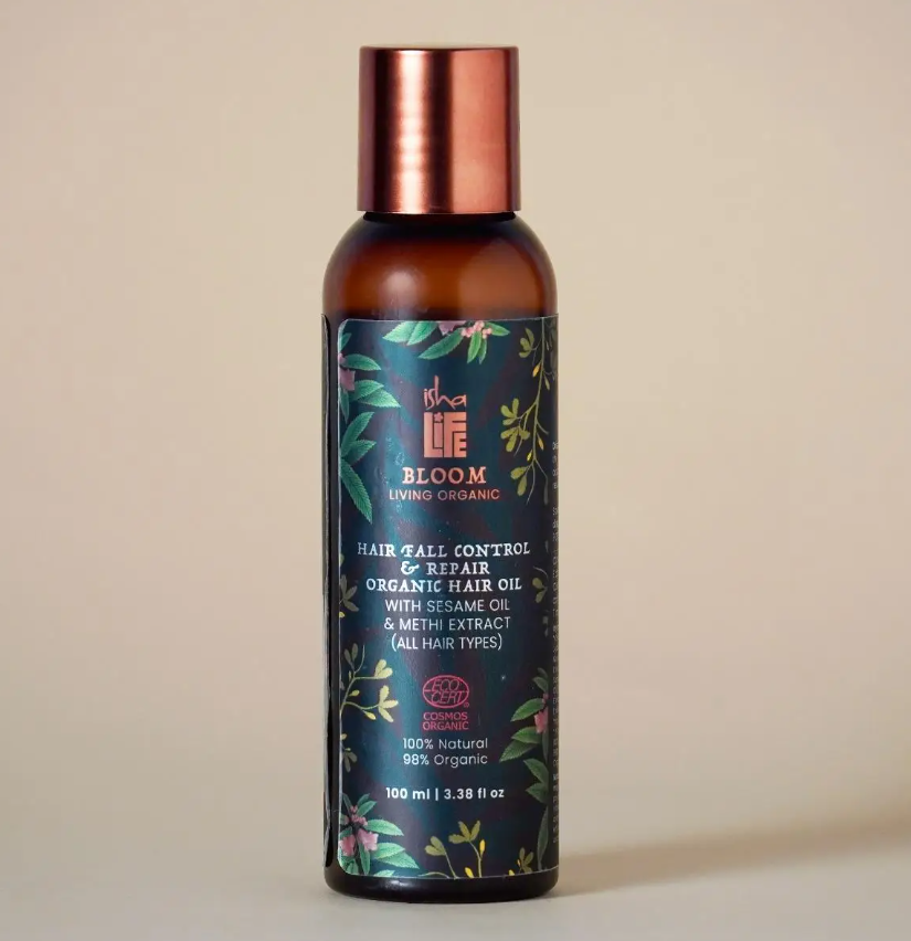 Picture of Isha Life Hair Fall Control & Repair Organic Hair Oil With Sesame Oil & Methi Extract (All Hair Types)- 100 ML