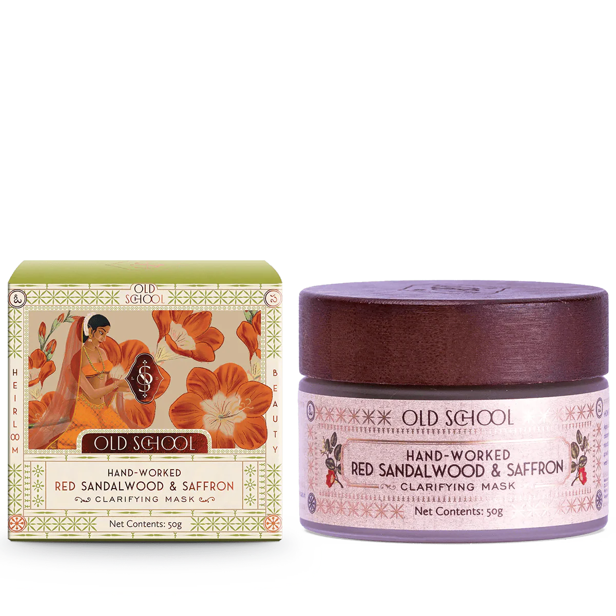 Picture of Old School Rituals Hand-Worked Red Sandalwood & Saffron Clarifying Mask - 50 GM