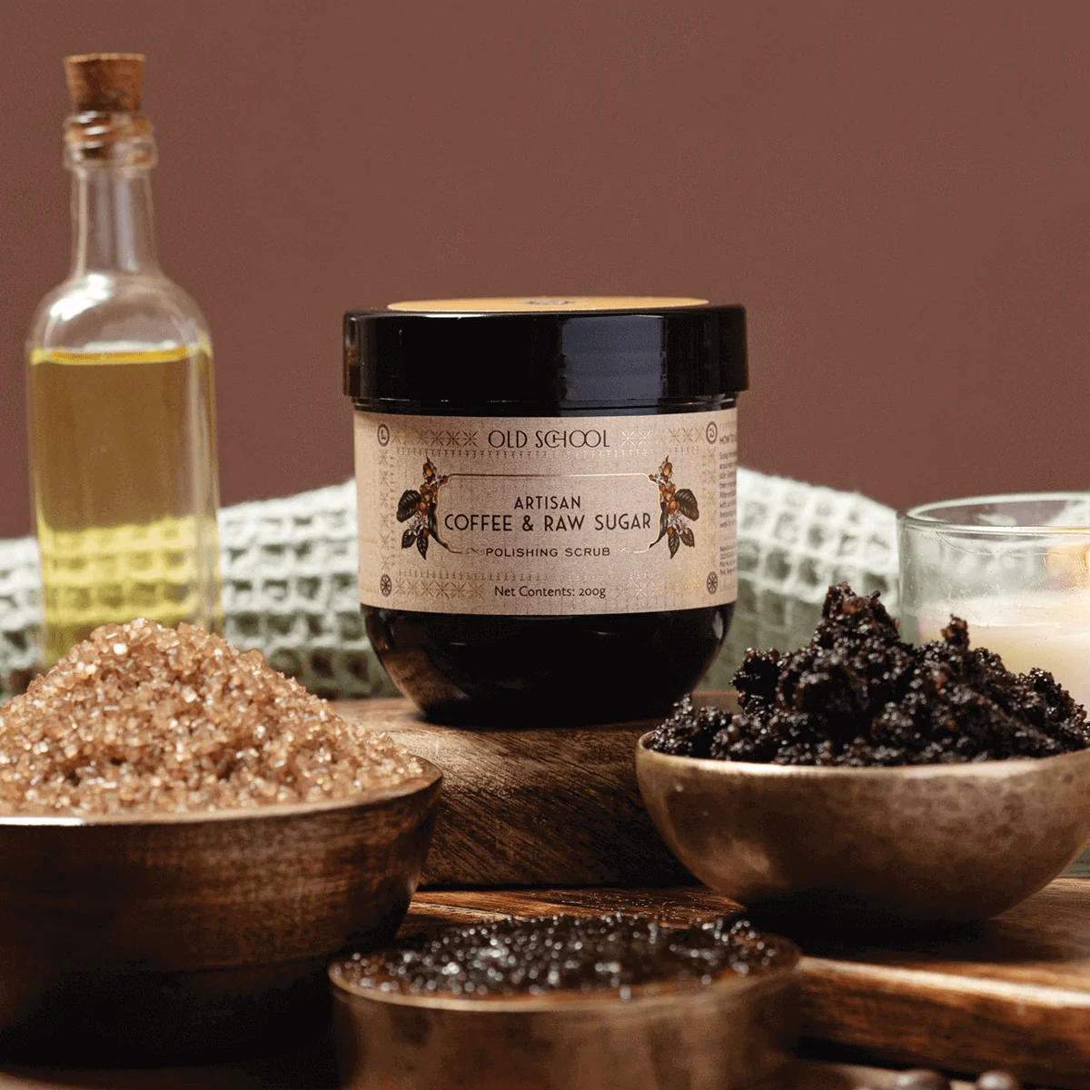 Picture of Old School Rituals Artisan Coffee & Raw Sugar Polishing Scrub - 200 GM