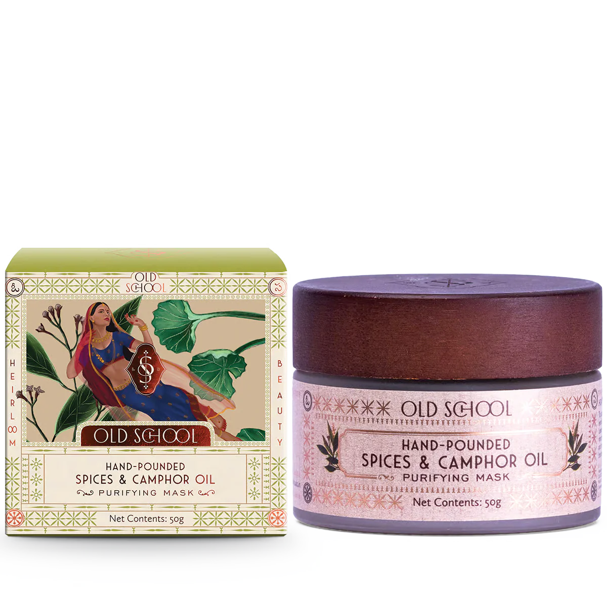 Picture of Old School Rituals Hand-Pounded Spices & Camphor Oil Purifying Face Mask - 50 GM