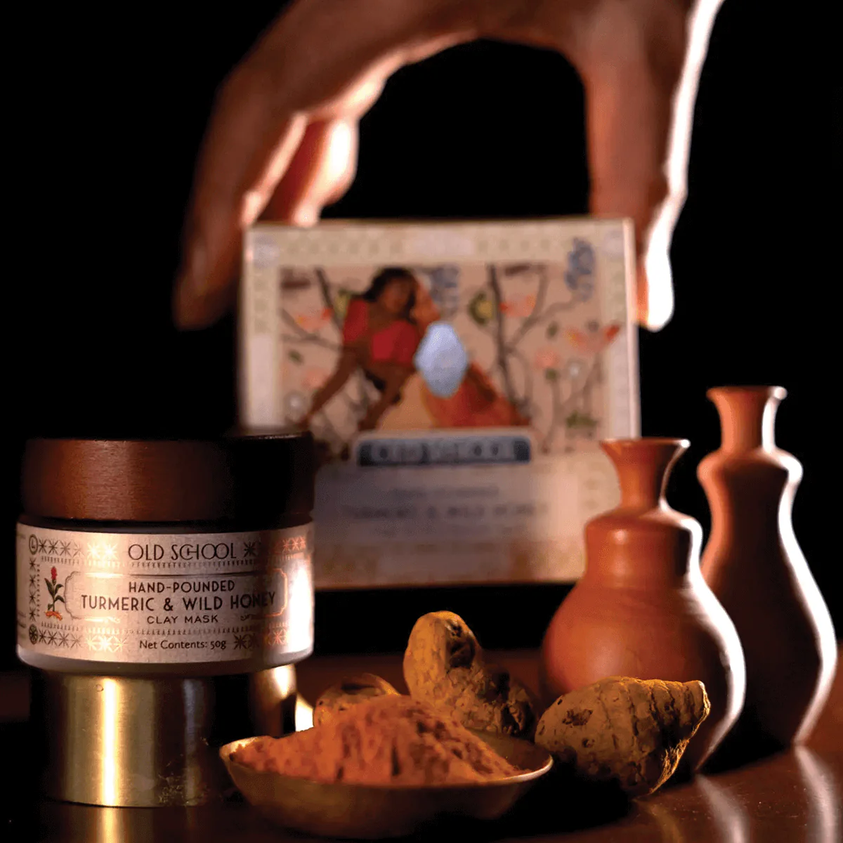 Picture of Old School Rituals Hand-Pounded Turmeric & Wild Honey Clay Mask - 50 GM