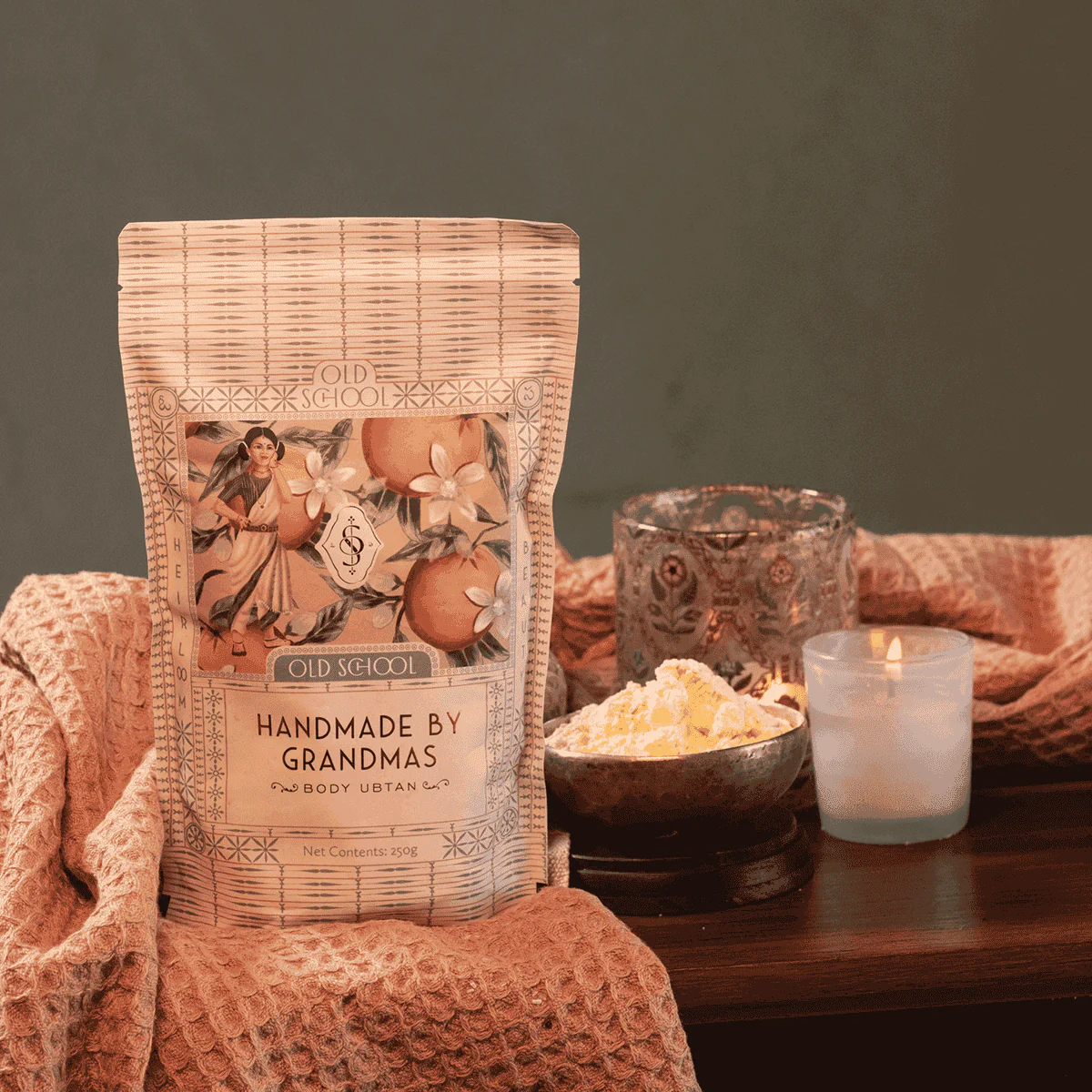 Picture of Old School Rituals Handmade By Grandmas Baby Body Ubtan Natural Bath Powder - 250 GM