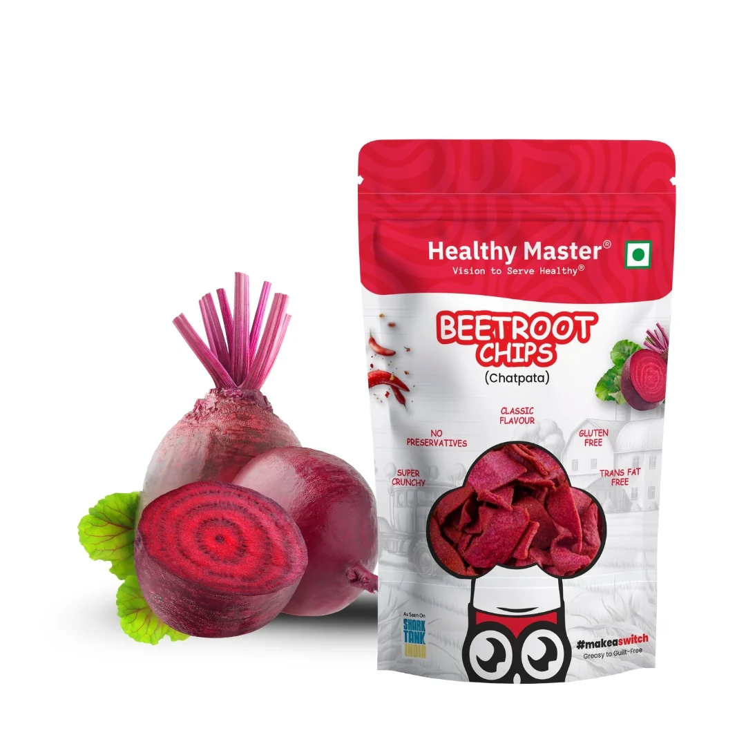 Show details for Healthy Master Beetroot Chips - Light and Crispy (Chatpata Spice)  Picture of Healthy Master Beetroot Chips - Light and Crispy (Chatpata Spice)